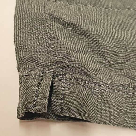 Calvin Klein Women's Shorts Size 4 Olive Green Linen Blend Pockets Outdoors Y2K - Picture 8 of 14